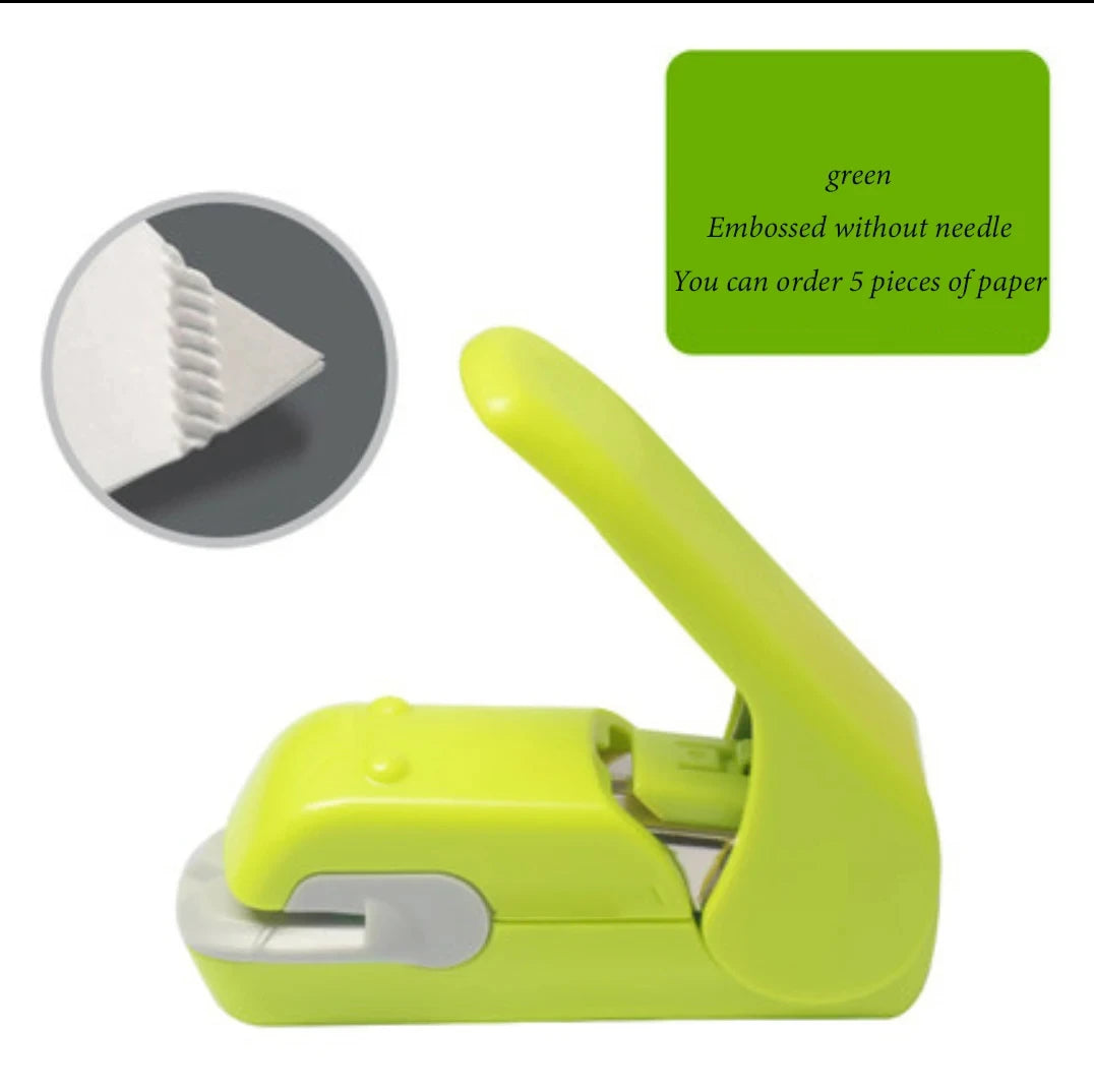 school supplies Stationery posters office supplies Non staple stapler embossing for students, labor-saving and portable useful