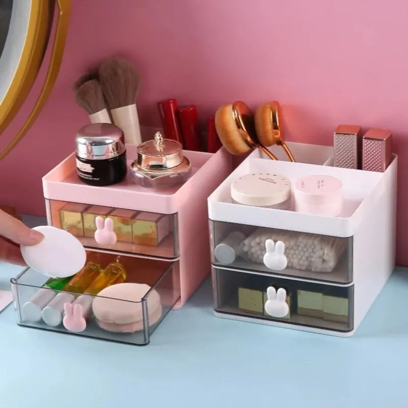 Small Desk Organizer With Drawer, Office Desktop Storage Box, Makeup Organizer, Business Card/Pen/Pencil/Mobile Phone/Stationery