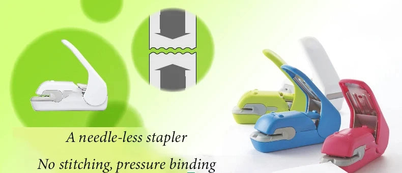 school supplies Stationery posters office supplies Non staple stapler embossing for students, labor-saving and portable useful