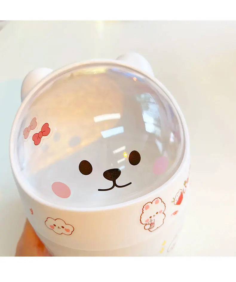 1 Piece Creative Stationery Storage Box Kawaii Cute Cartoon Makeup Storage Box Student Office Desktop Organizer Student Supply