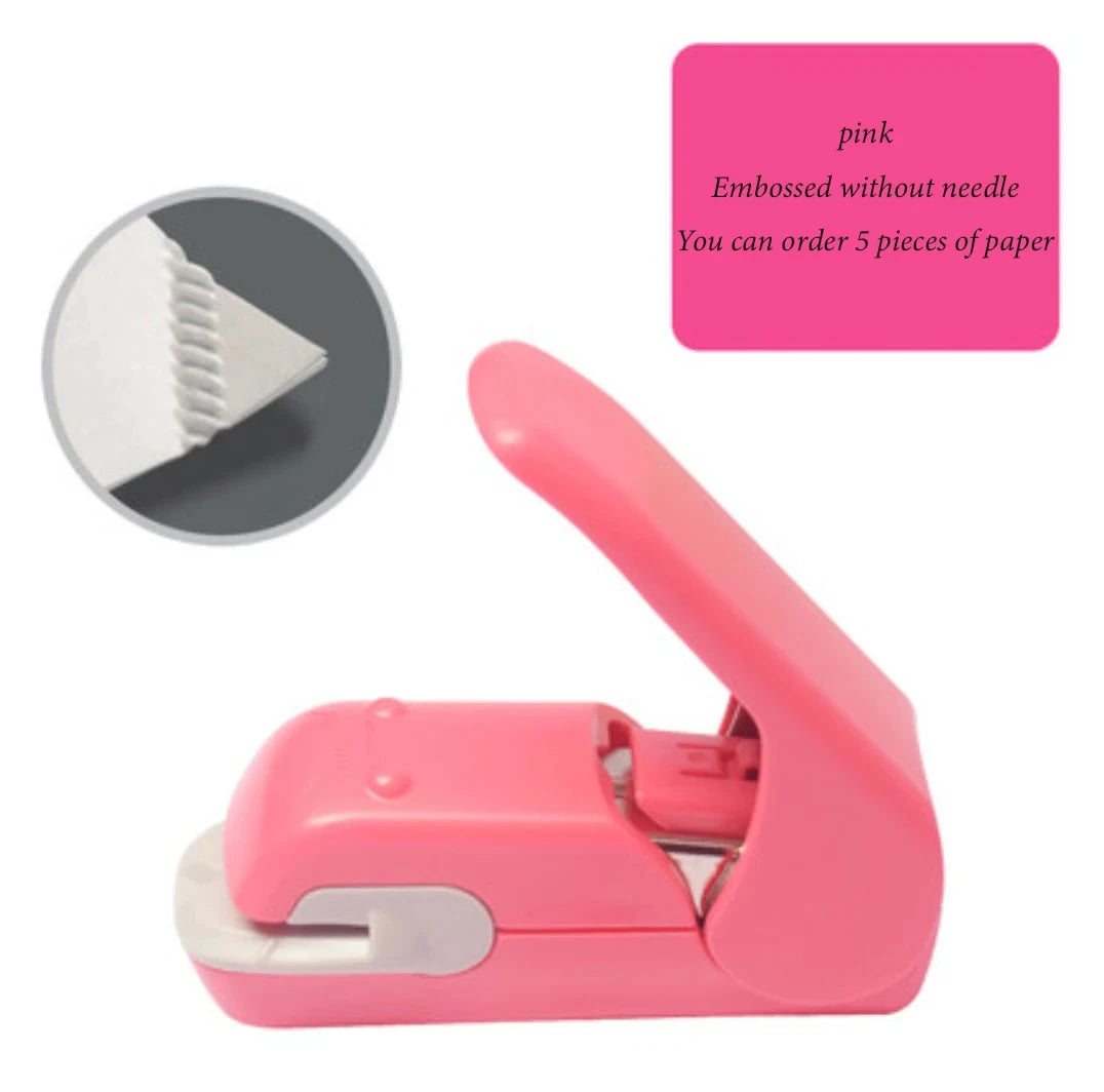 school supplies Stationery posters office supplies Non staple stapler embossing for students, labor-saving and portable useful
