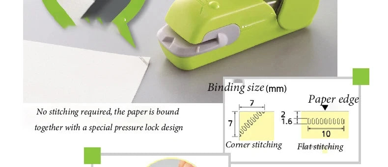 school supplies Stationery posters office supplies Non staple stapler embossing for students, labor-saving and portable useful