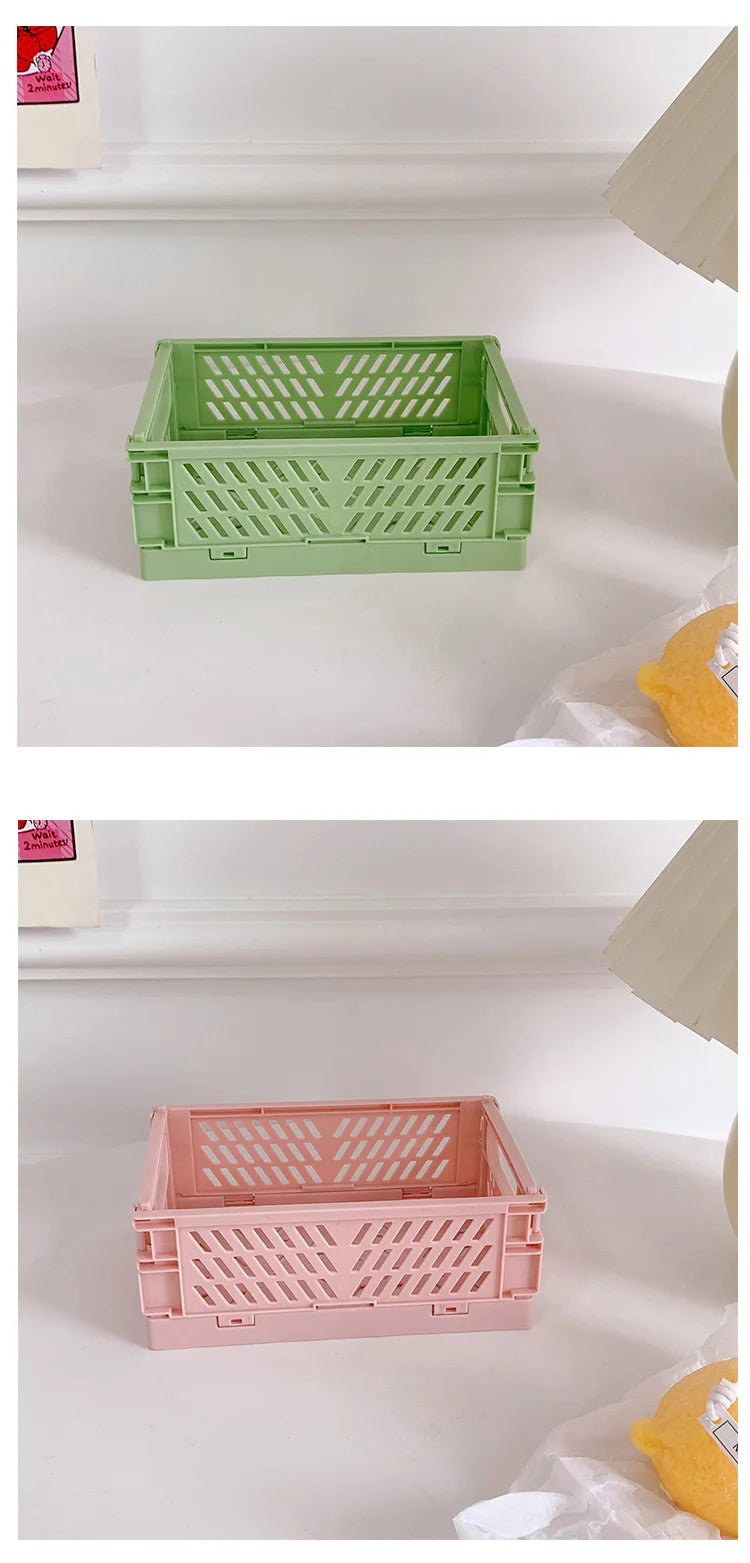 Mr.paper 6 Styles Plastic Stackable Foldable Stationary Holder Simple Cute Student Office Desktop Storage Stationery Organizer