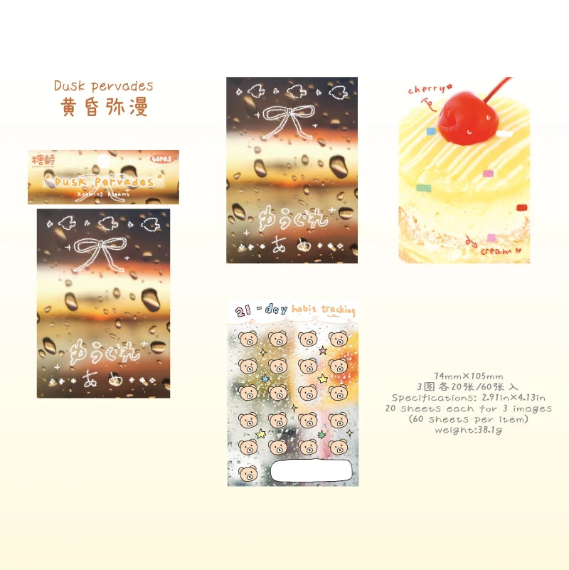 60 sheets Kawaii Stationery Office Supplies School Scrapbook Portable Study Notebook Book for Daily Notes Stationery Memo Pads
