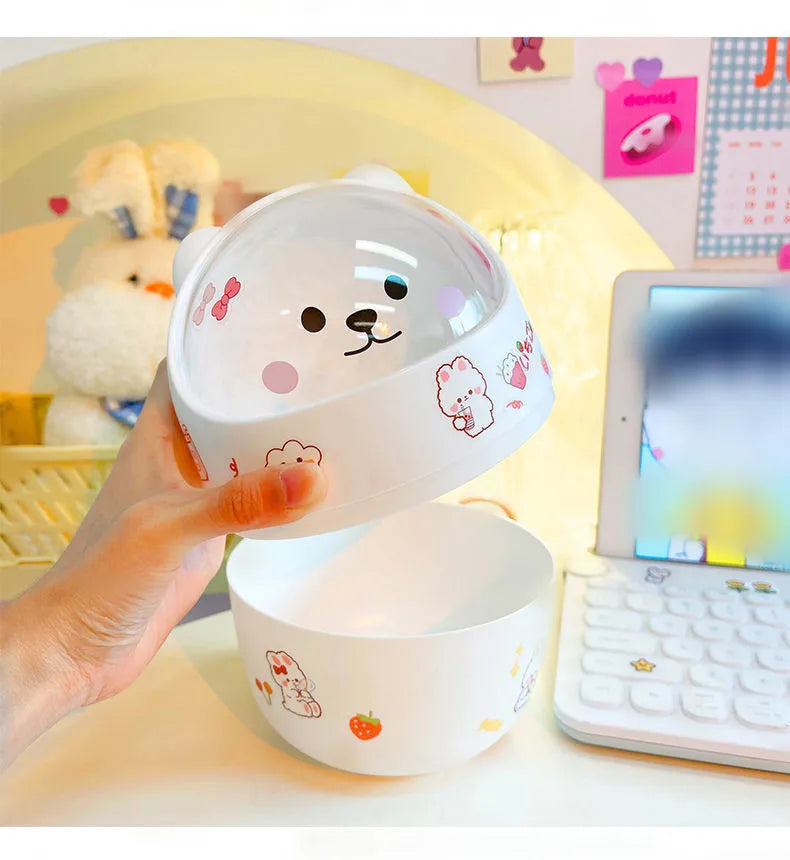1 Piece Creative Stationery Storage Box Kawaii Cute Cartoon Makeup Storage Box Student Office Desktop Organizer Student Supply