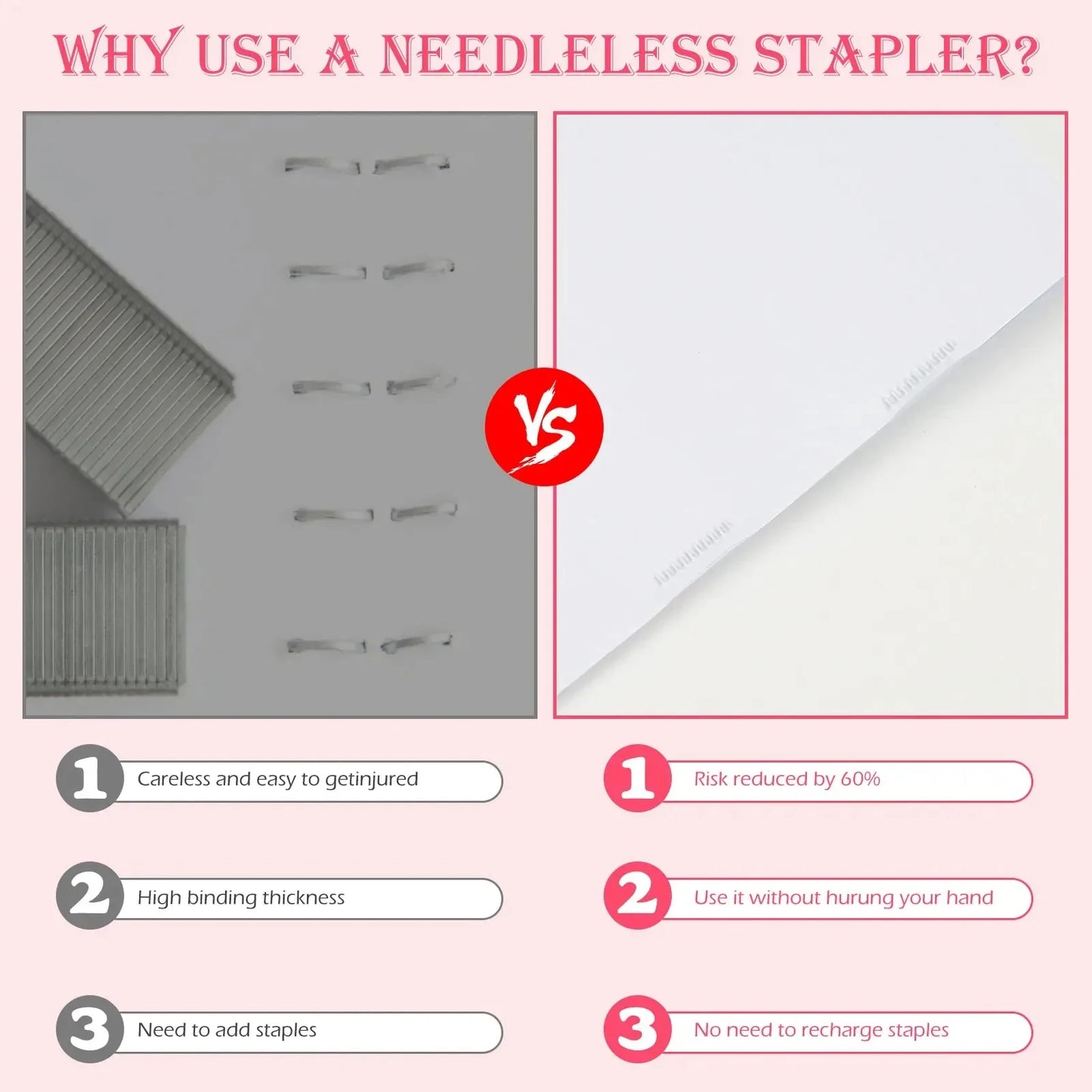 school supplies Stationery posters office supplies Non staple stapler embossing for students, labor-saving and portable useful
