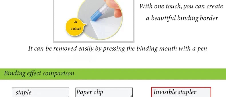 school supplies Stationery posters office supplies Non staple stapler embossing for students, labor-saving and portable useful