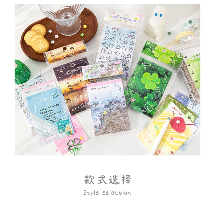 60 sheets Kawaii Stationery Office Supplies School Scrapbook Portable Study Notebook Book for Daily Notes Stationery Memo Pads