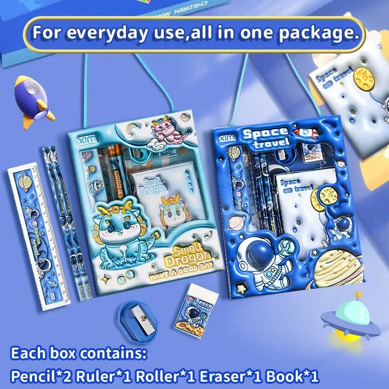 Stationery Sets for Students School Supplies Rulers Notebooks Pens Children Birthday Gifts Kids Learning Tools Creative Writing