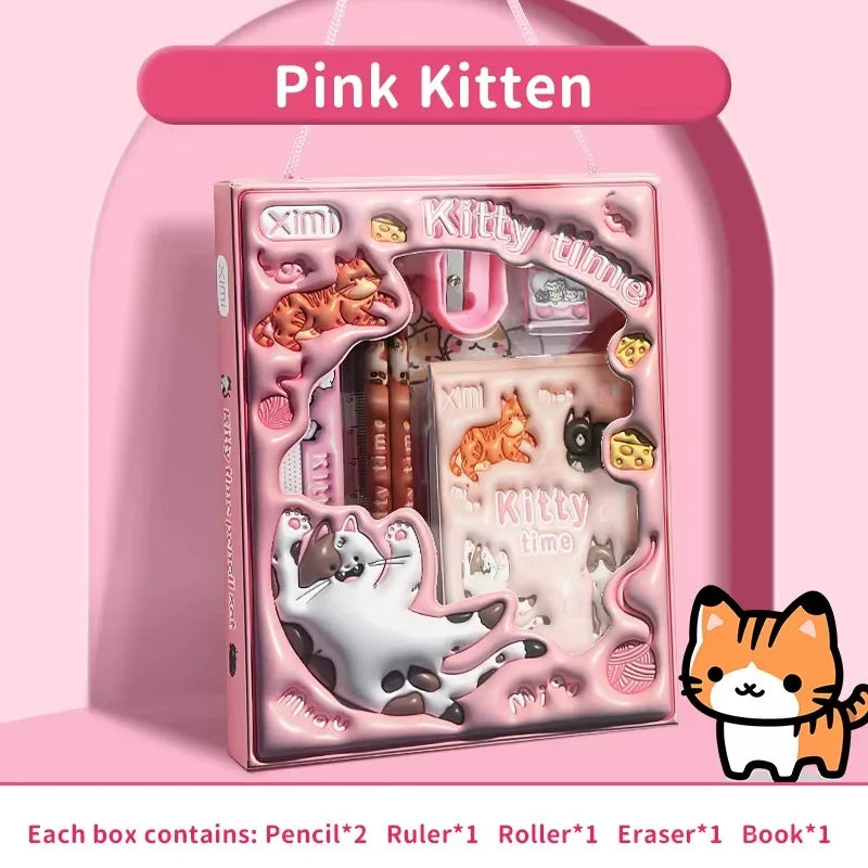 Stationery Sets for Students School Supplies Rulers Notebooks Pens Children Birthday Gifts Kids Learning Tools Creative Writing