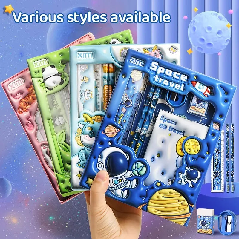 Stationery Sets for Students School Supplies Rulers Notebooks Pens Children Birthday Gifts Kids Learning Tools Creative Writing