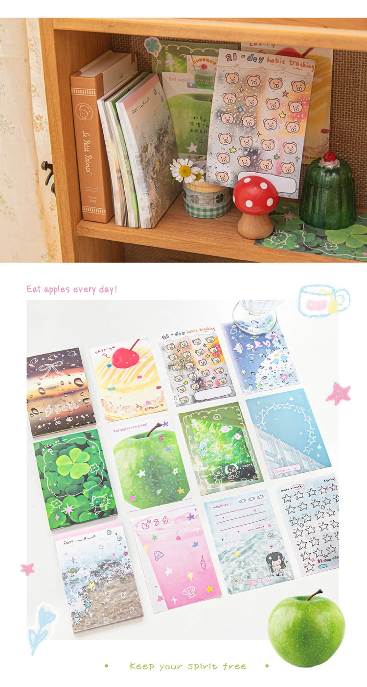 60 sheets Kawaii Stationery Office Supplies School Scrapbook Portable Study Notebook Book for Daily Notes Stationery Memo Pads