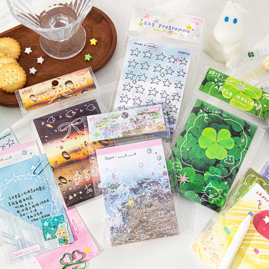 60 sheets Kawaii Stationery Office Supplies School Scrapbook Portable Study Notebook Book for Daily Notes Stationery Memo Pads