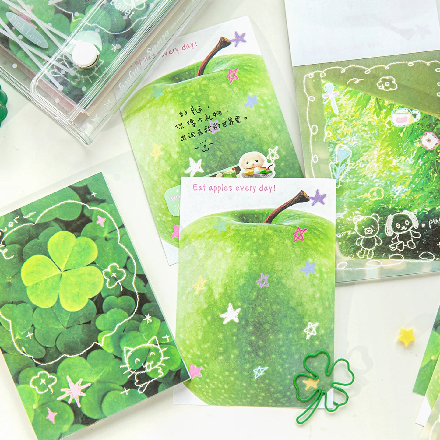 60 sheets Kawaii Stationery Office Supplies School Scrapbook Portable Study Notebook Book for Daily Notes Stationery Memo Pads